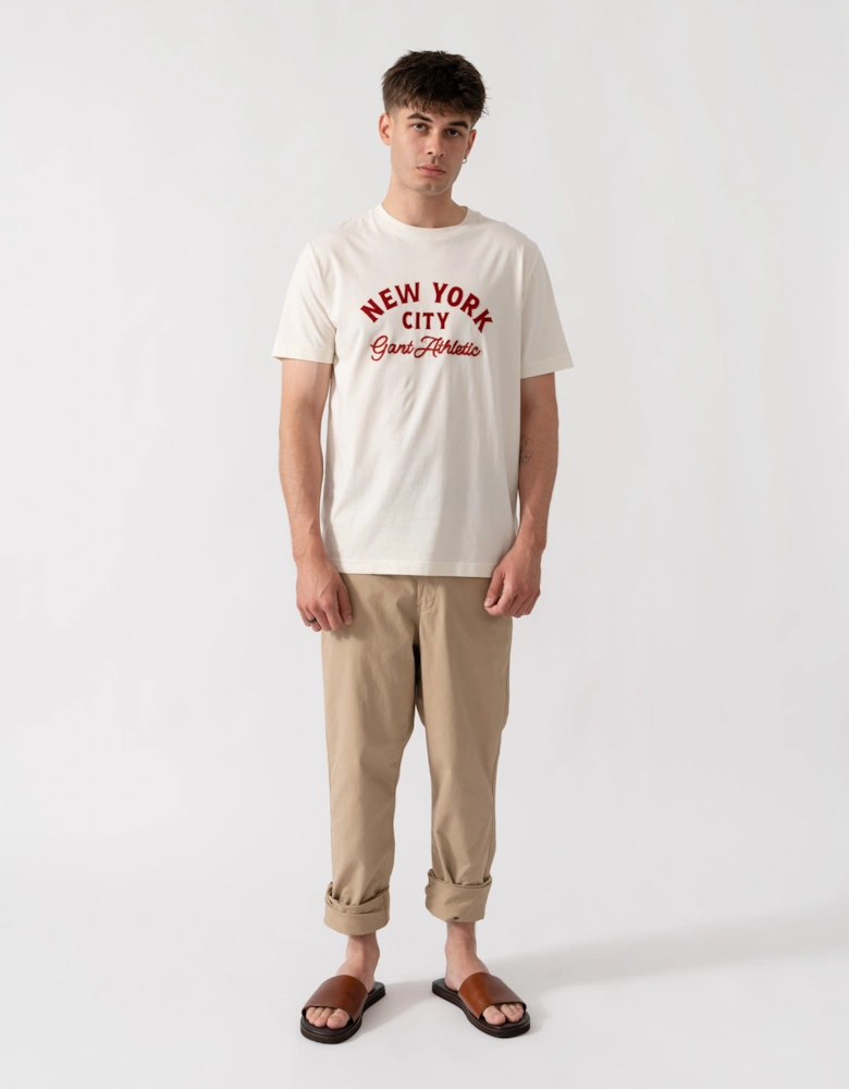 GANT Mens Logo Graphic Short Sleeve T-Shirt - 130 Cream
