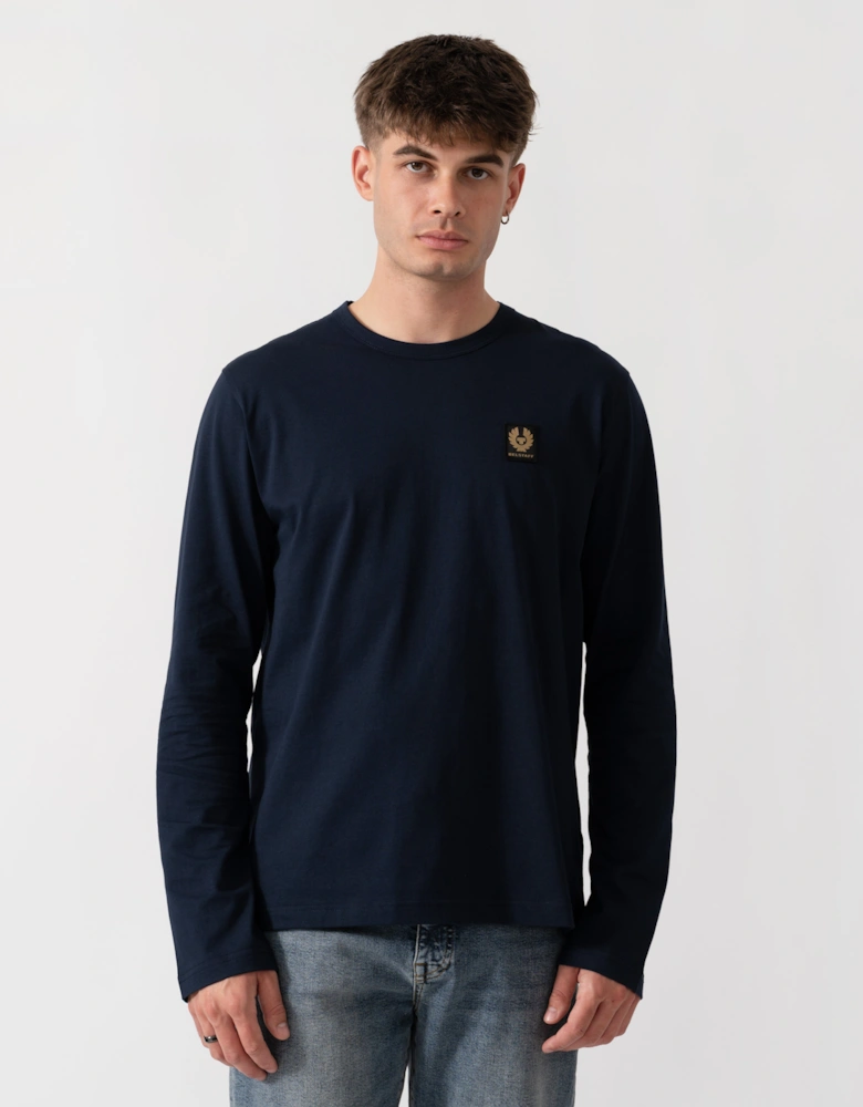 Belstaff Mens Long Sleeved Logo T-Shirt - Dark Ink