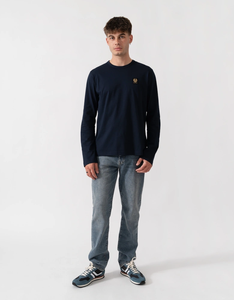 Belstaff Mens Long Sleeved Logo T-Shirt - Dark Ink