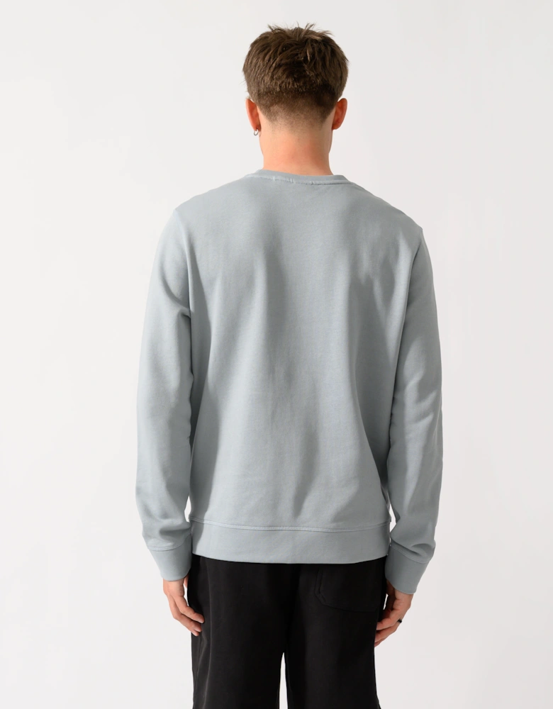 BOSS Orange Westart Mens Crew Neck Sweatshirt With Logo Patch - Open Grey 084