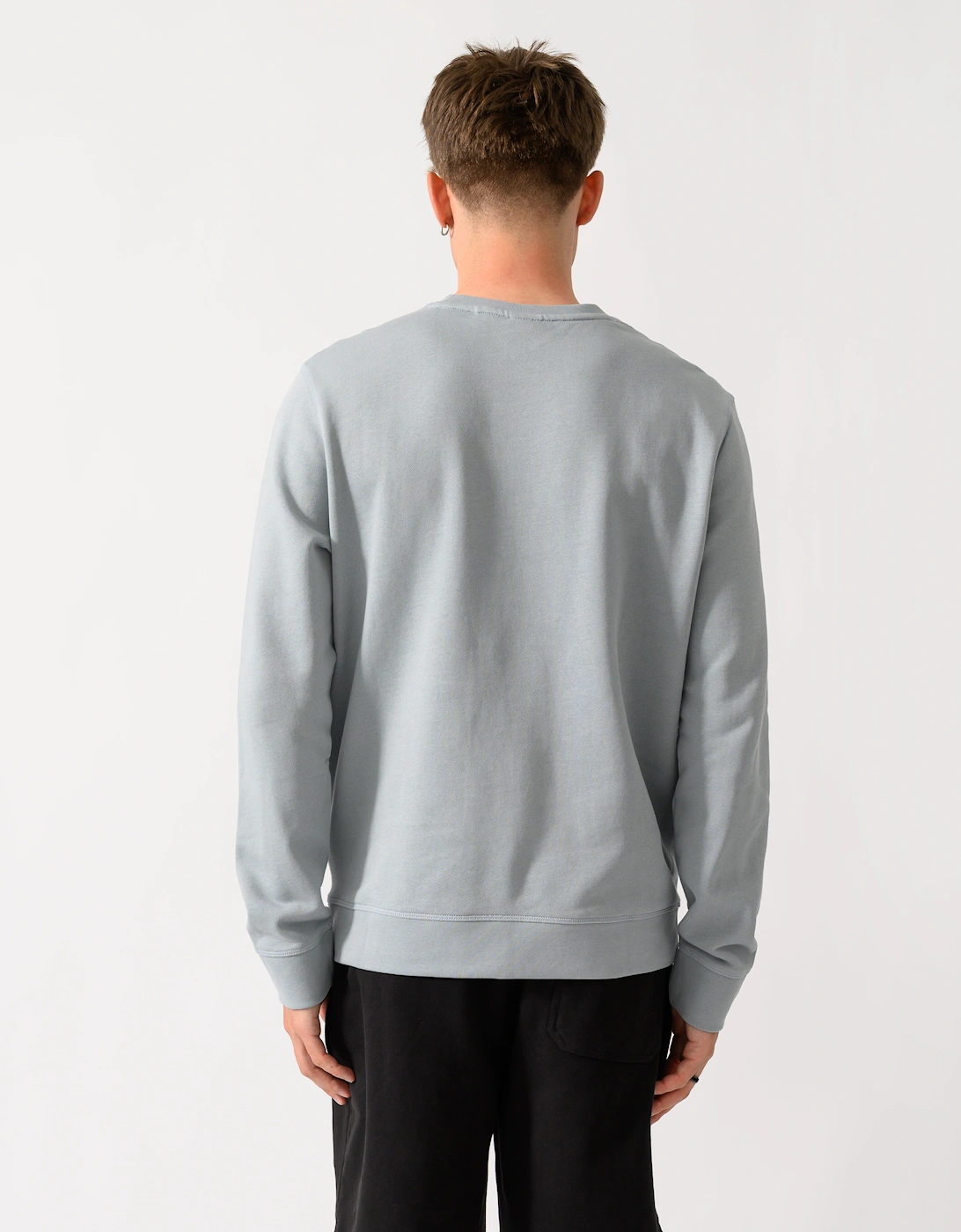 BOSS Orange Westart Mens Crew Neck Sweatshirt With Logo Patch - Open Grey 084