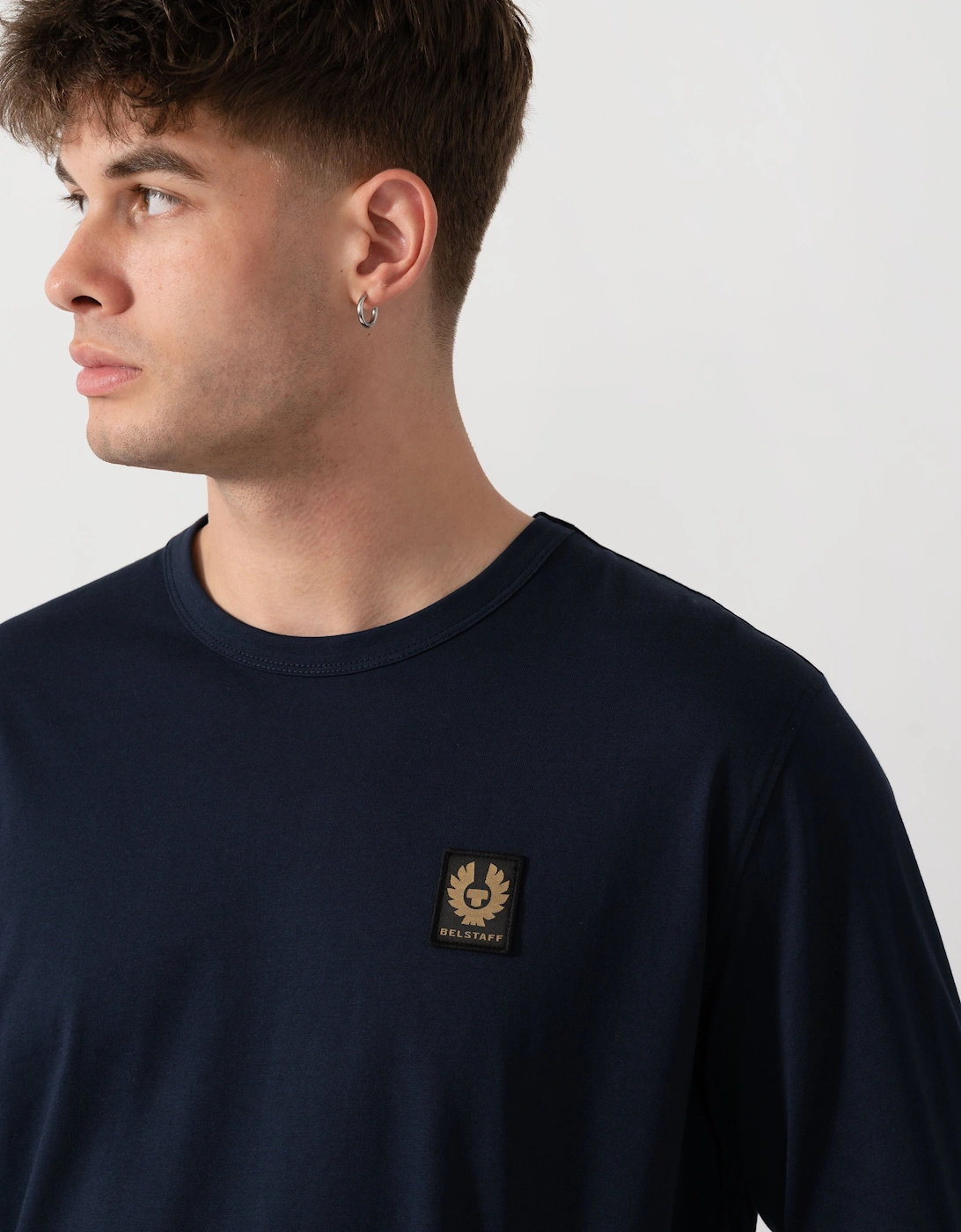 Belstaff Mens Long Sleeved Logo T-Shirt - Dark Ink
