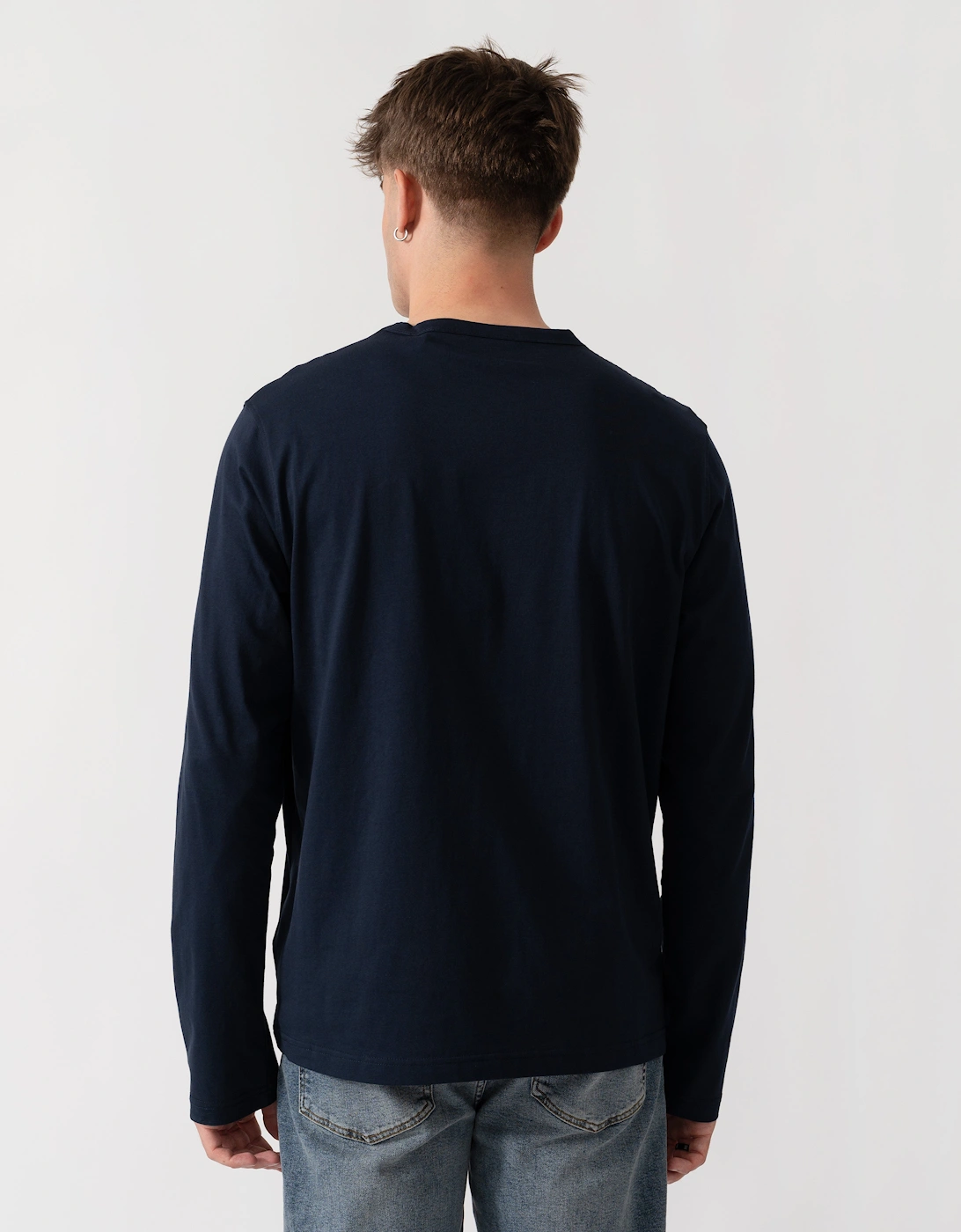 Belstaff Mens Long Sleeved Logo T-Shirt - Dark Ink