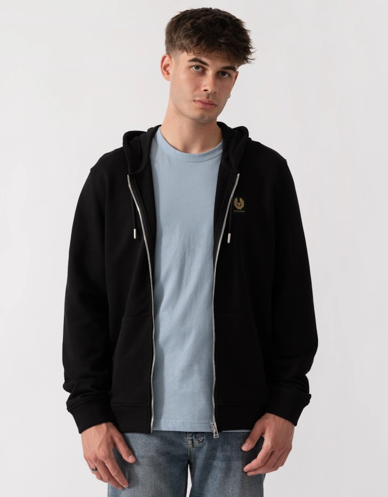 Belstaff Mens Logo Full Zip Hoodie - Black