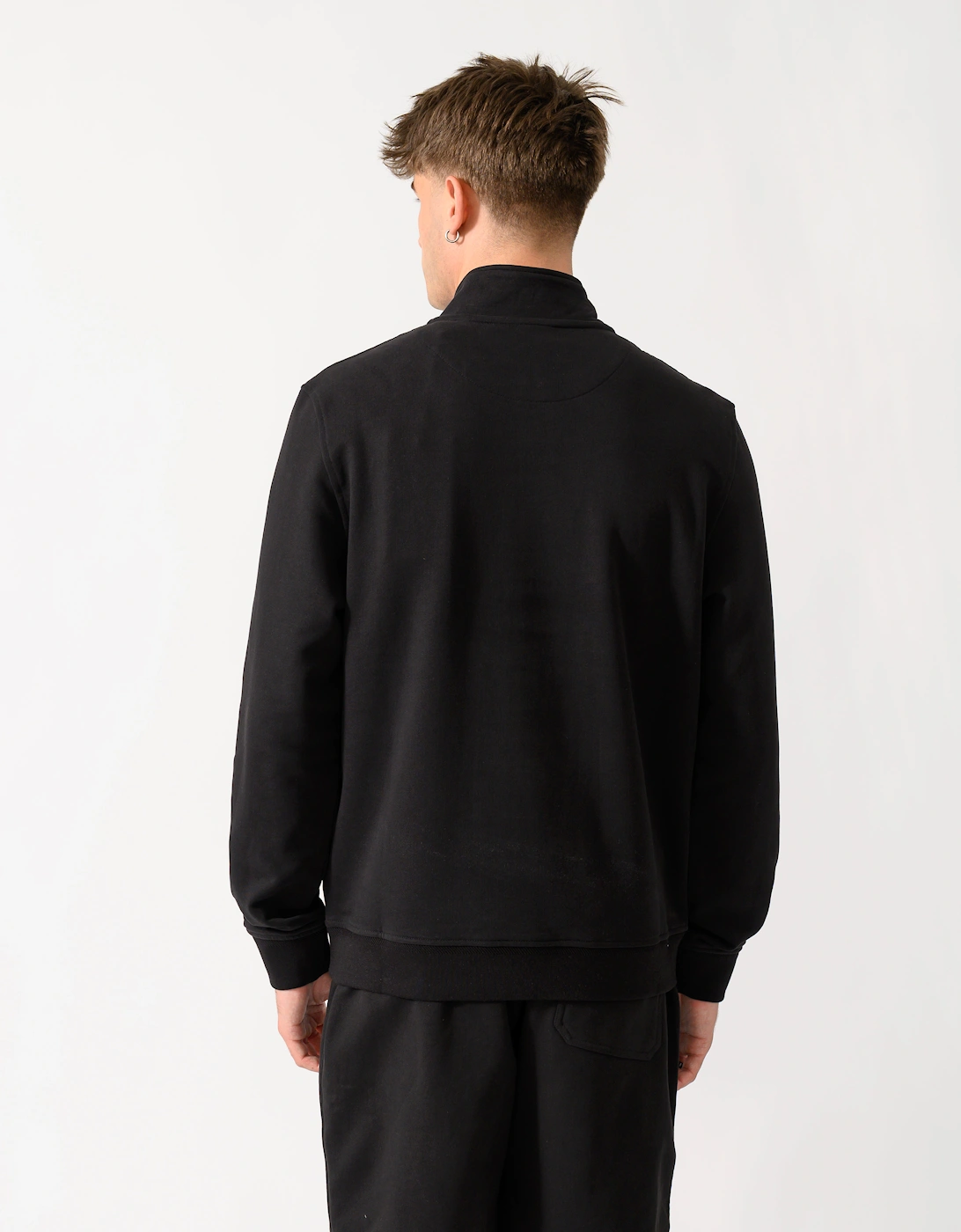 Belstaff Mens Logo Quarter Zip Sweatshirt - Black
