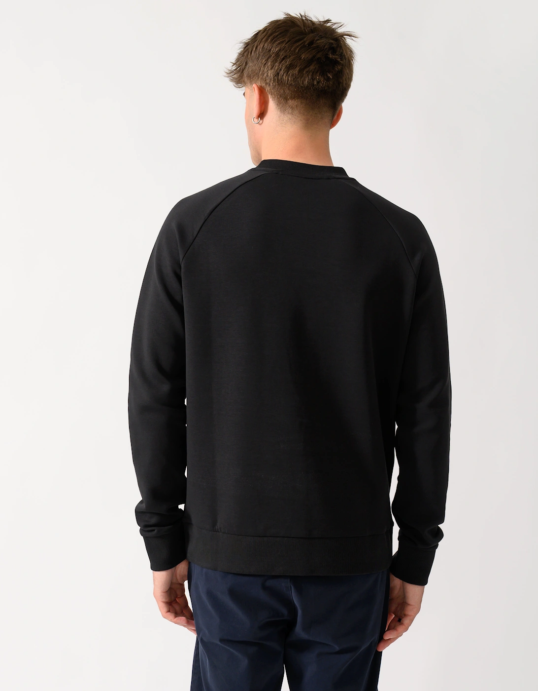 BOSS Green Salbo Mens Crew Neck Sweatshirt with Tonal Logo - Black 001