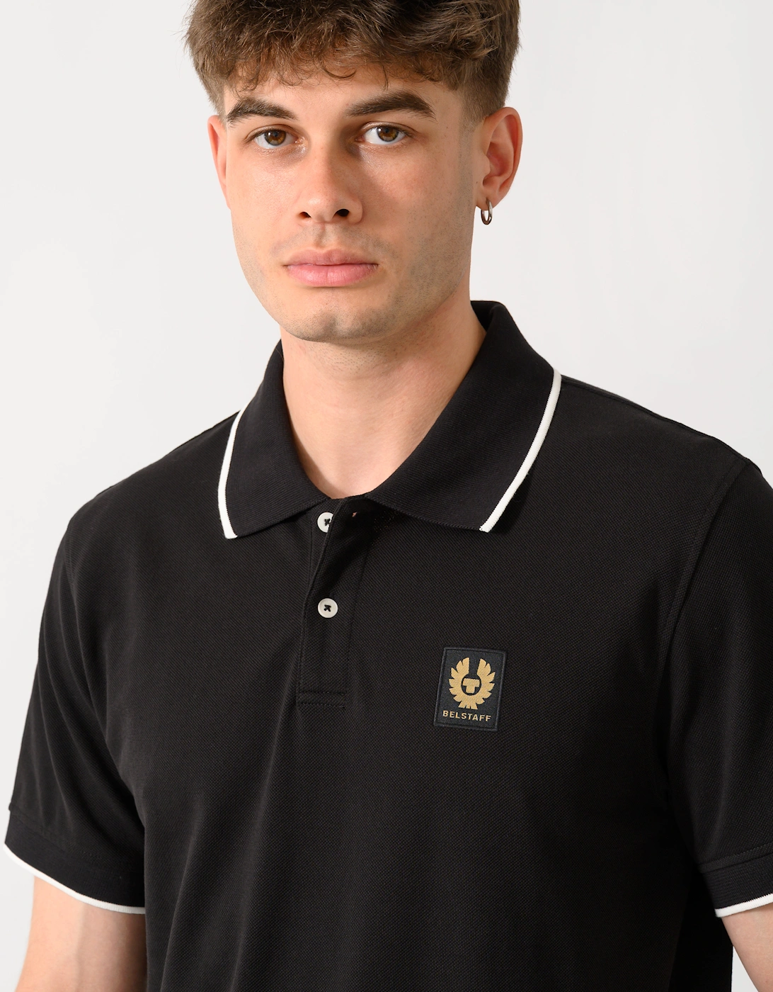 Belstaff Mens Tipped Polo Shirt - Black