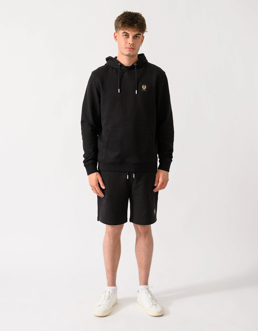 Belstaff Mens Logo Hoodie - Black