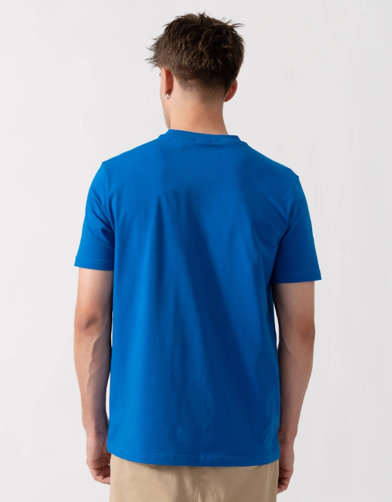 BOSS Green Tee Mens Stretch Cotton T-Shirt with Contrast Logo - Medium Blue 429