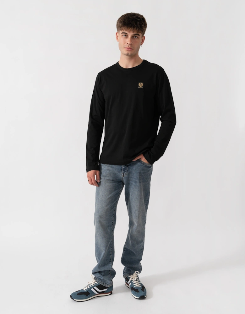 Belstaff Mens Long Sleeved Logo T-Shirt - Black