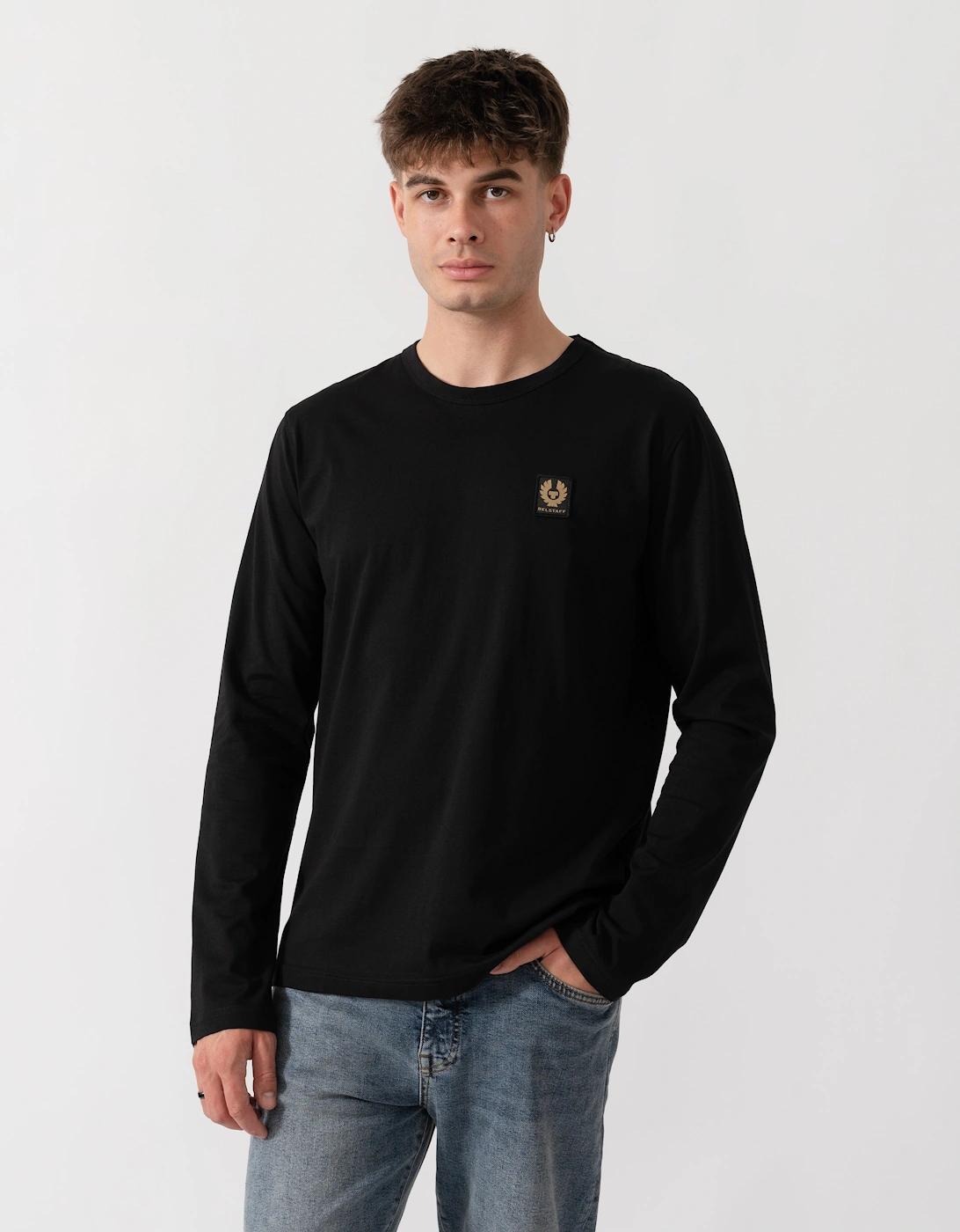 Belstaff Mens Long Sleeved Logo T-Shirt - Black, 5 of 4
