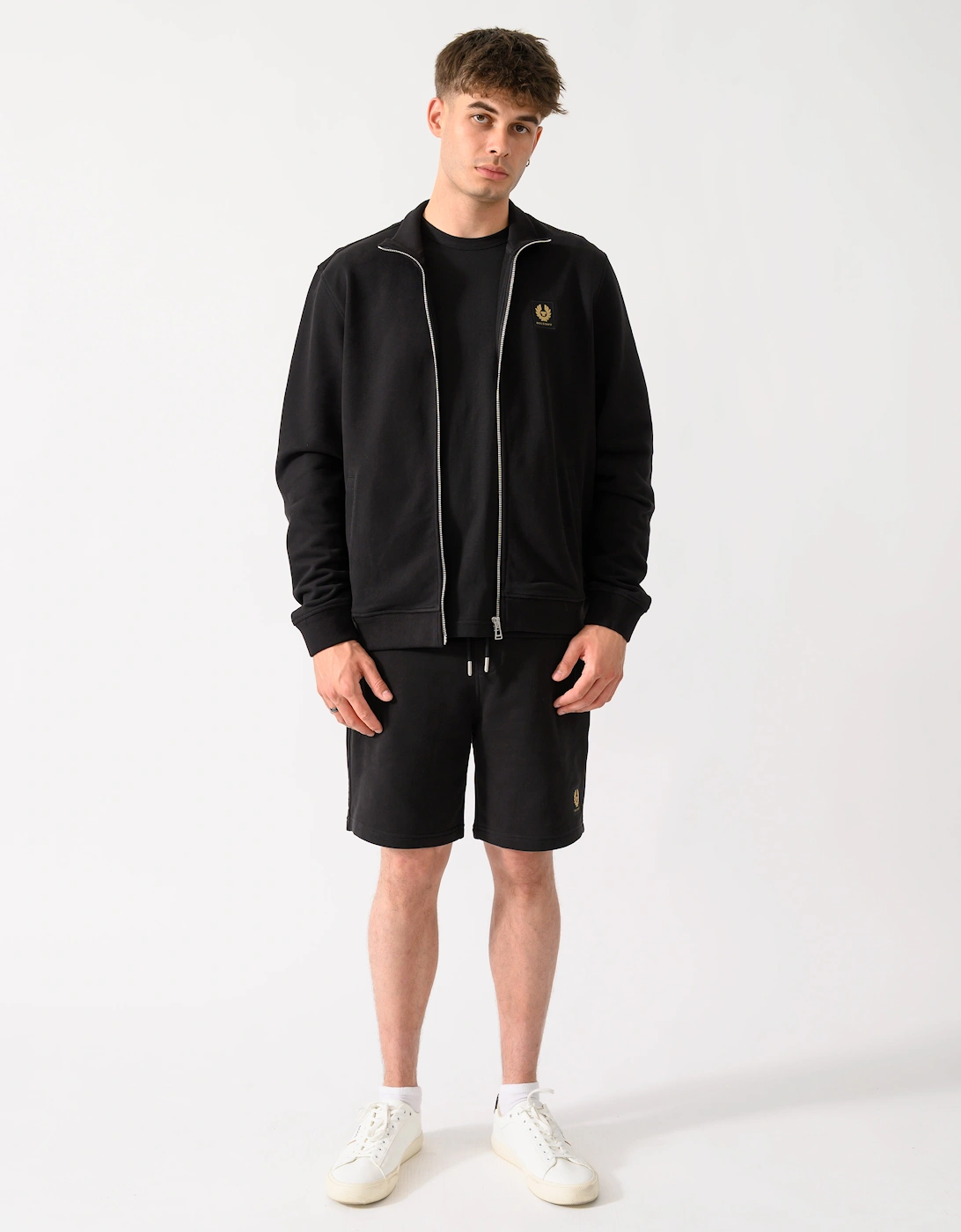 Belstaff Mens Logo Full Zip Sweatshirt - Black