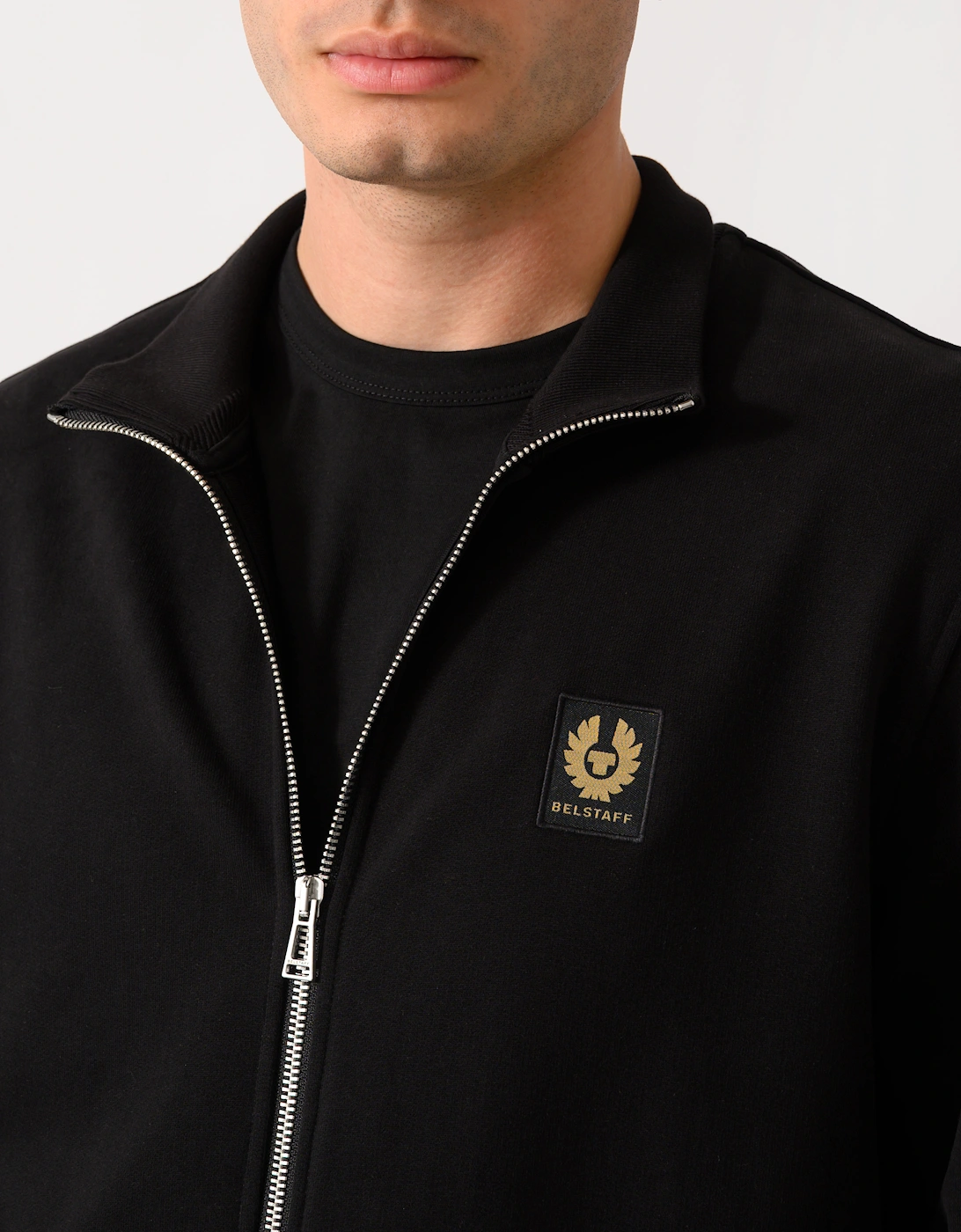 Belstaff Mens Logo Full Zip Sweatshirt - Black