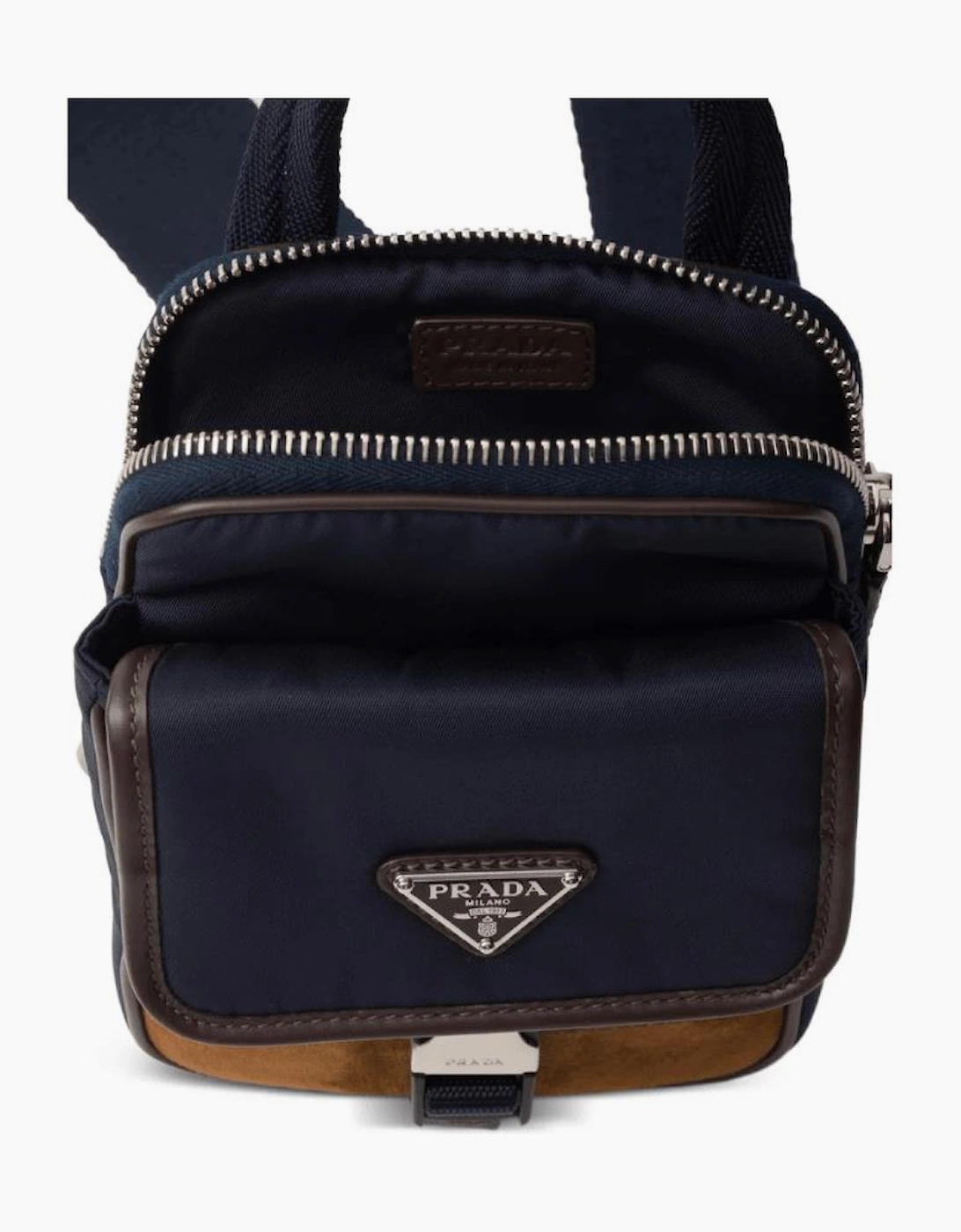Prada Re-Nylon Triangle-Logo Shoulder Bag in Blue