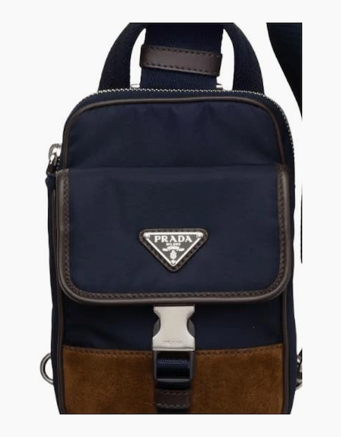 Prada Re-Nylon Triangle-Logo Shoulder Bag in Blue