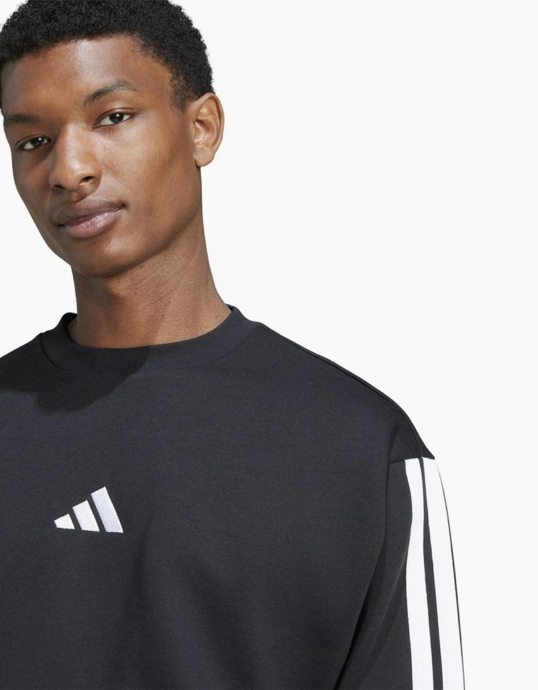 Mens Essentials 3 Stripes Fleece Sweatshirt