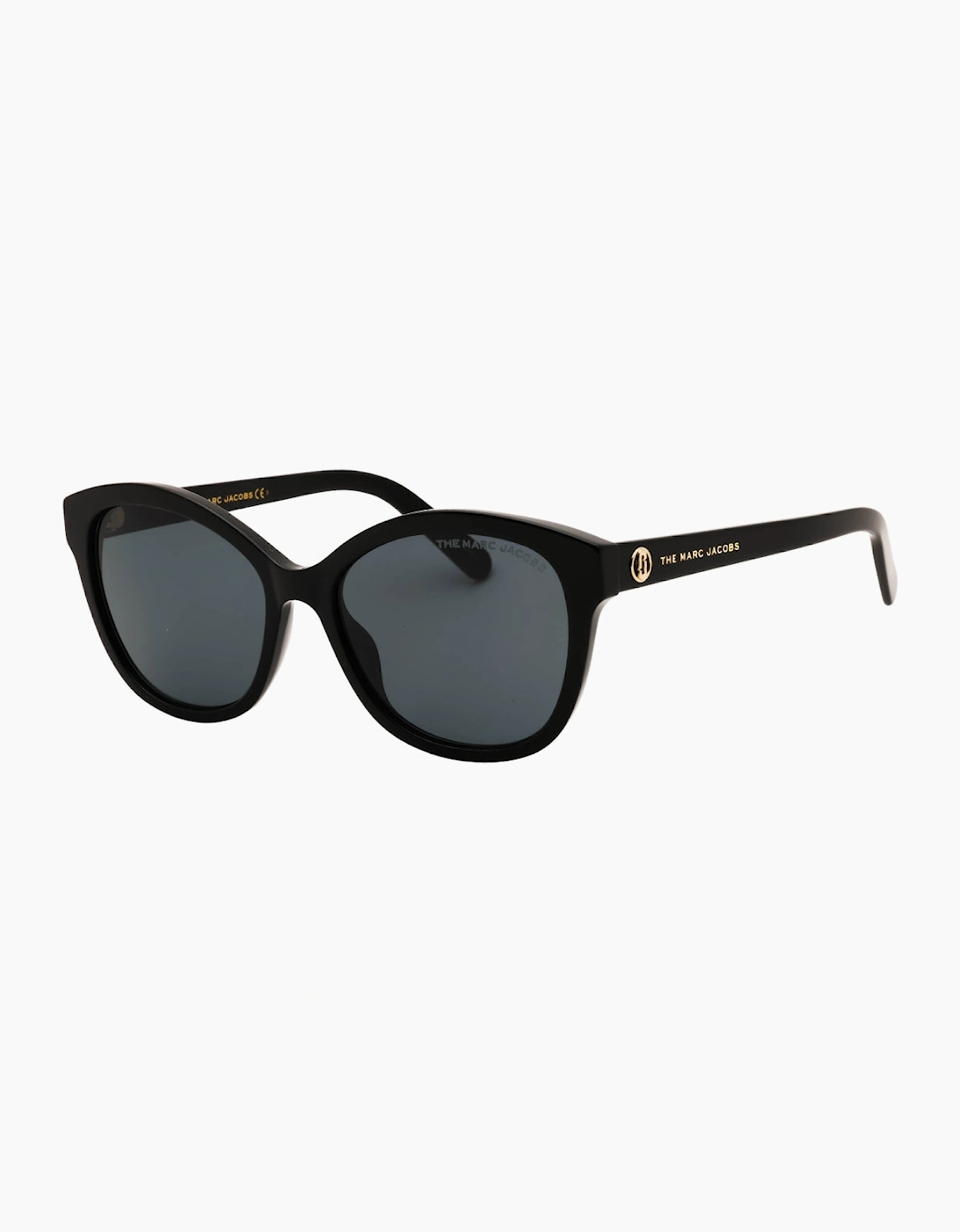 Marc Jacobs Grey Lens Gold Logo Black Sunglasses