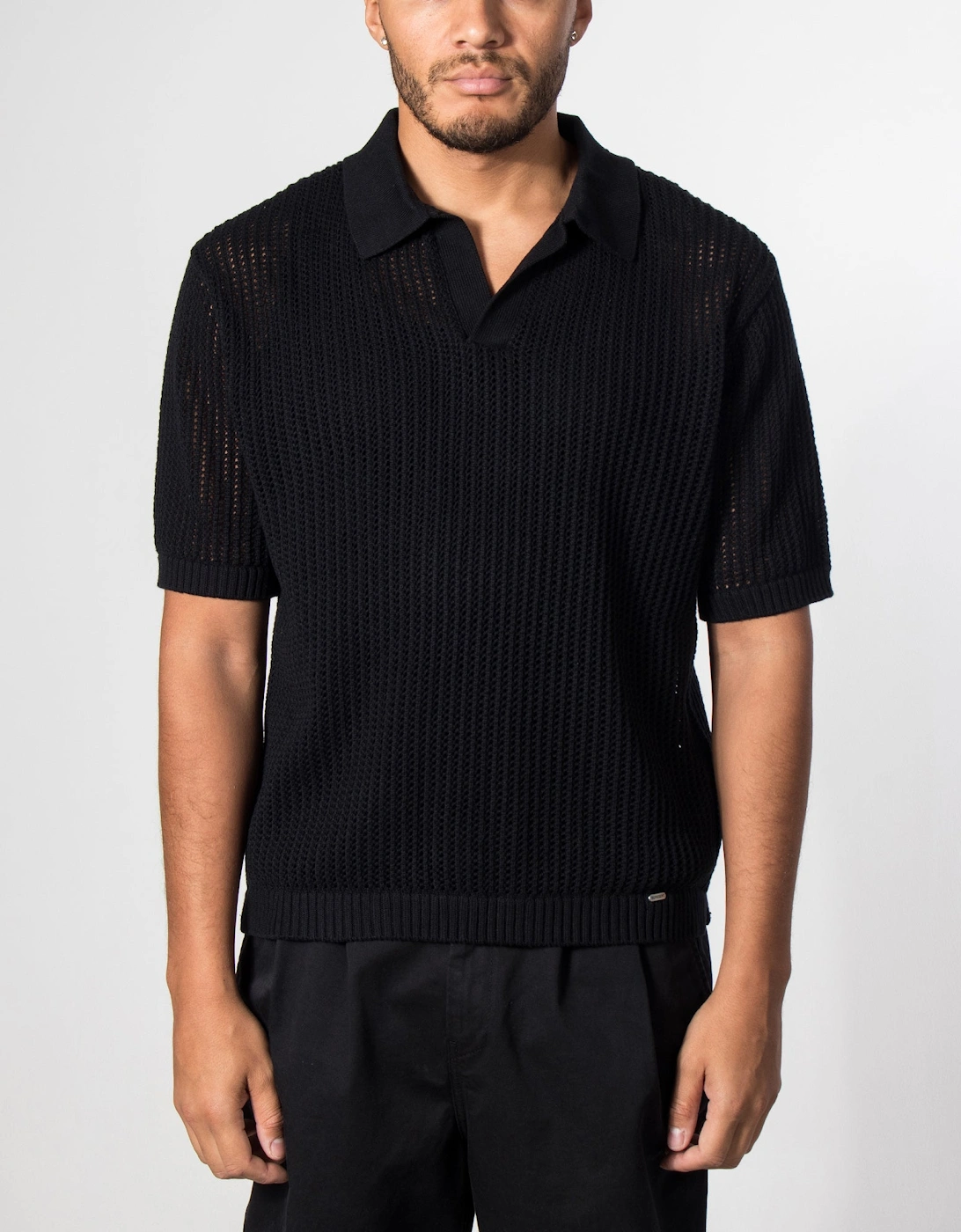 Beverly Open Gauge Knitted Polo Shirt