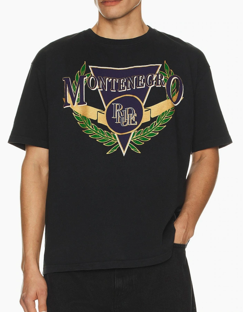 Rhude Montenegro Regatta T-Shirt in Washed Black