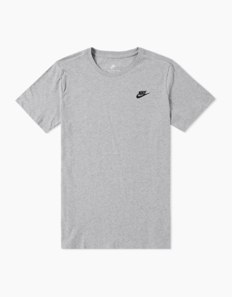 Nike Mens Embroidered Logo Swoosh T Shirt in Grey
