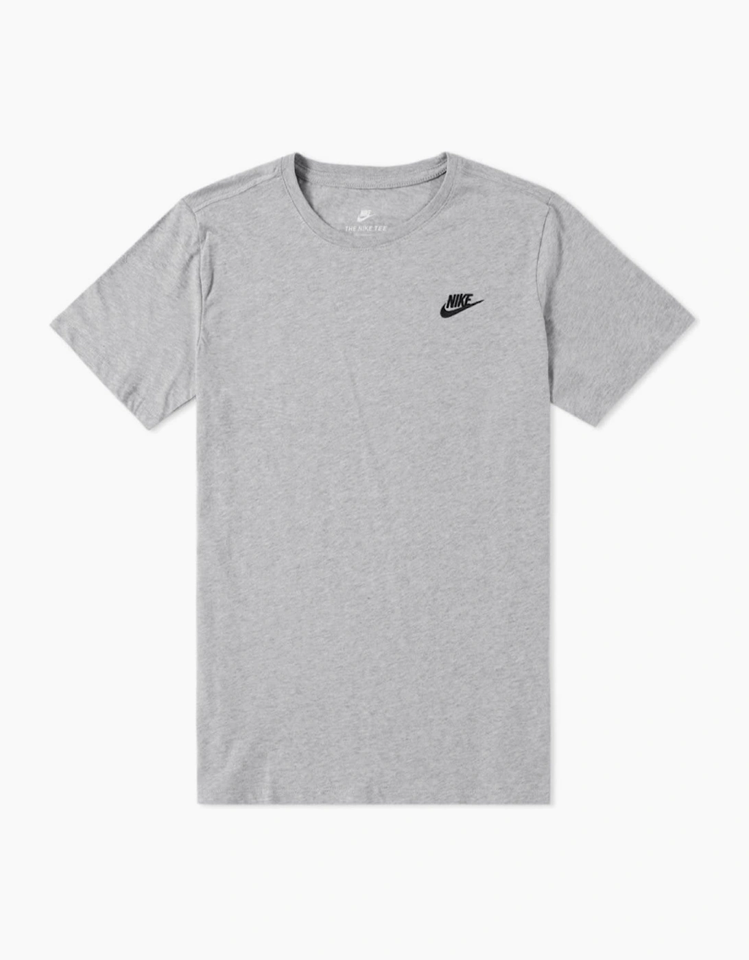Nike Mens Embroidered Logo Swoosh T Shirt in Grey, 6 of 5