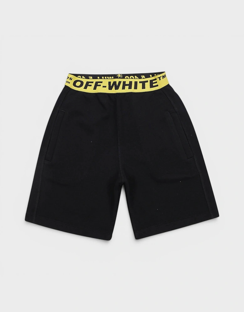 Off Industrial Sweatshort Black Yellow Kids