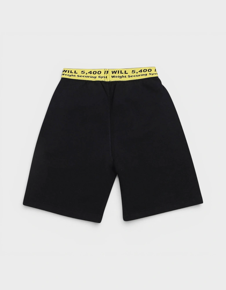 Off Industrial Sweatshort Black Yellow Kids