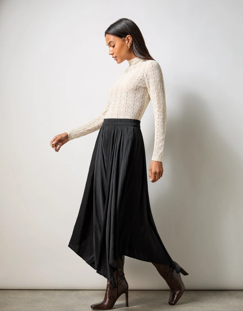 Black Plisse Full Skirt