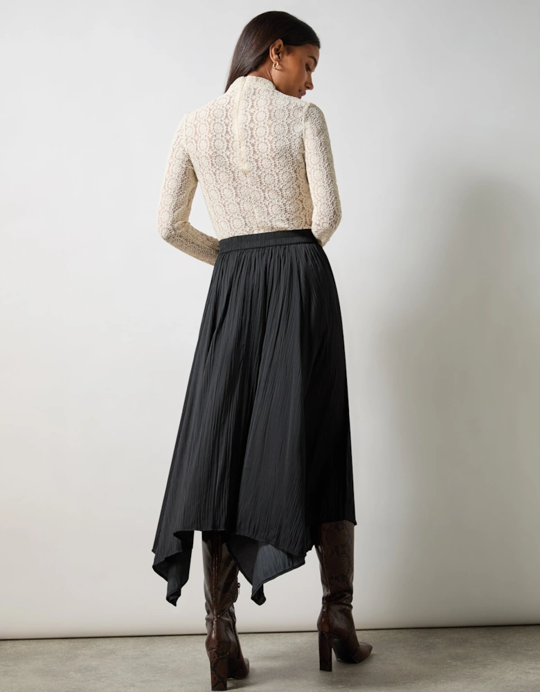 Black Plisse Full Skirt