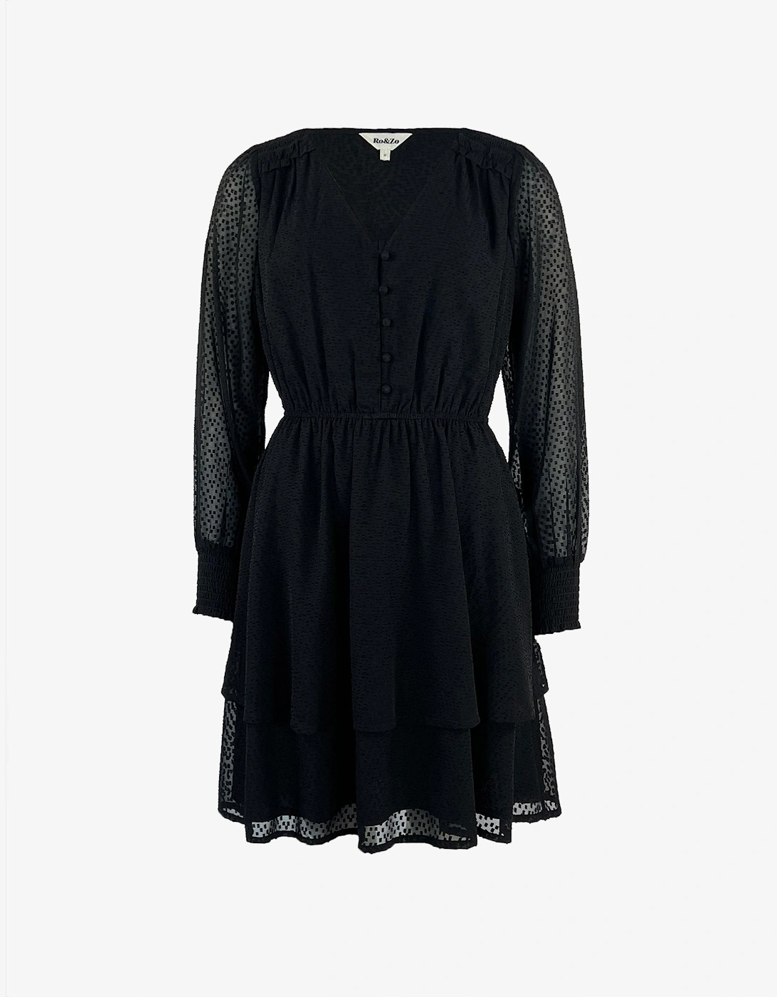 Black Dobby Trim Insert Dress
