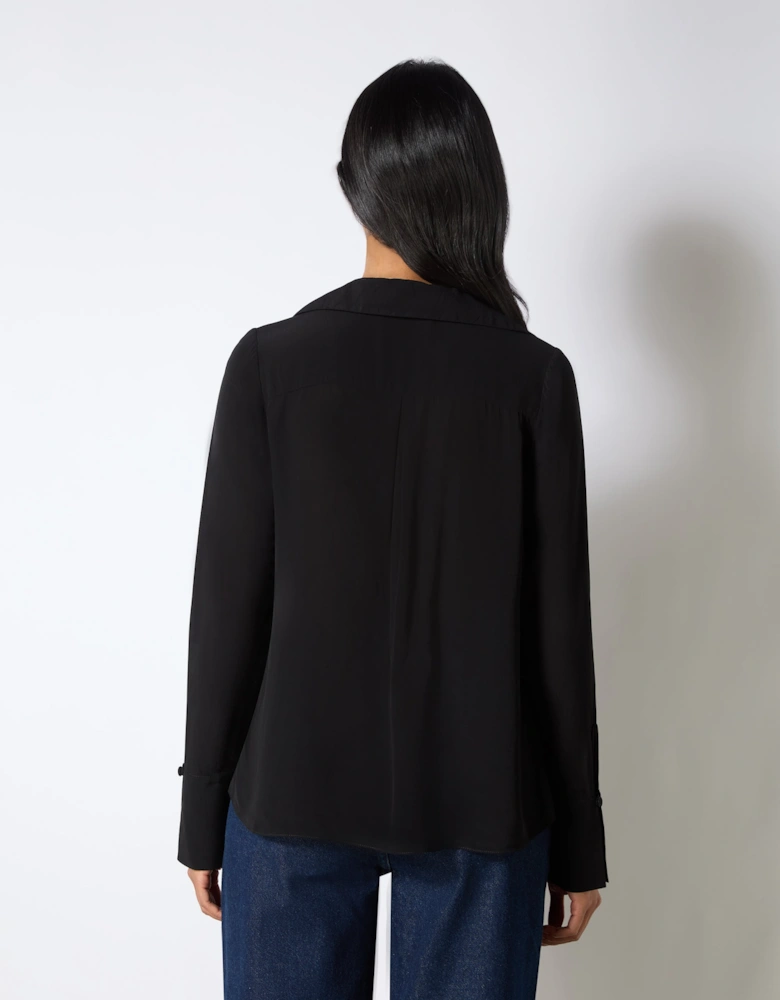 Black Tie Neck Blouse