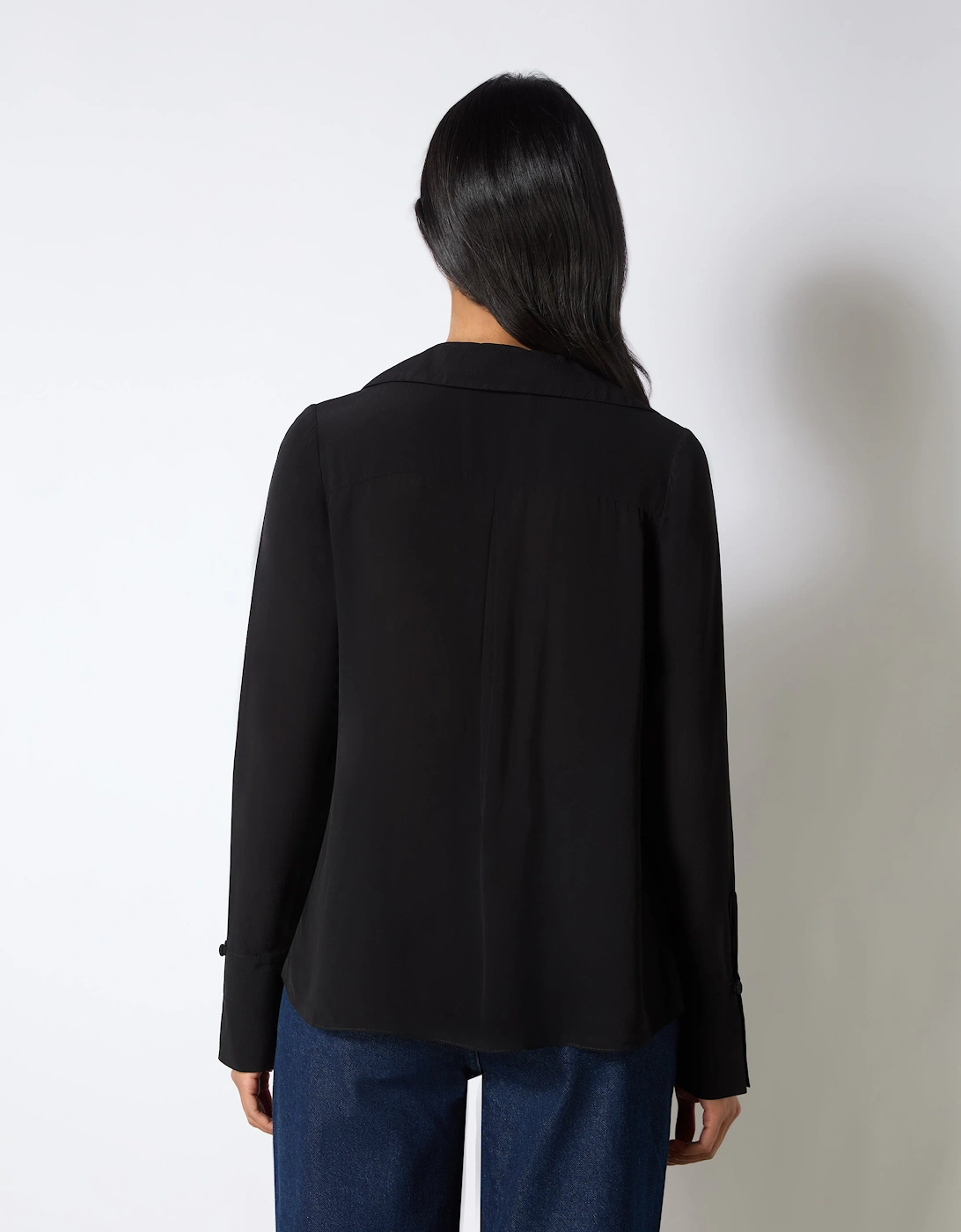 Black Tie Neck Blouse