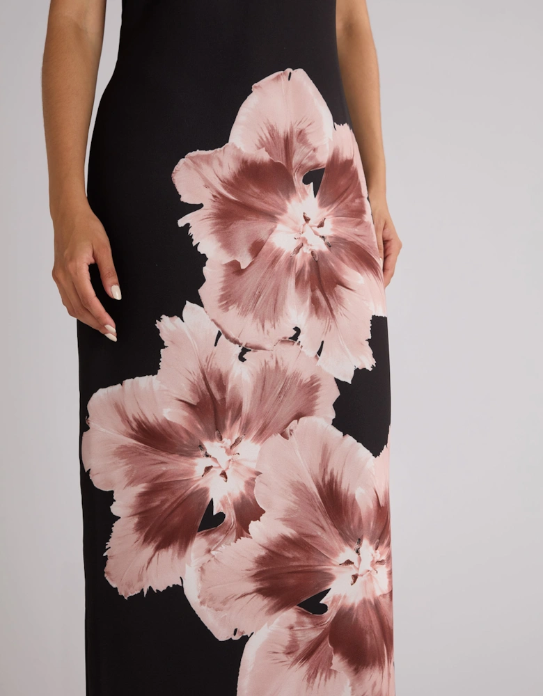 Camilla Mono Floral Print Racer Dress