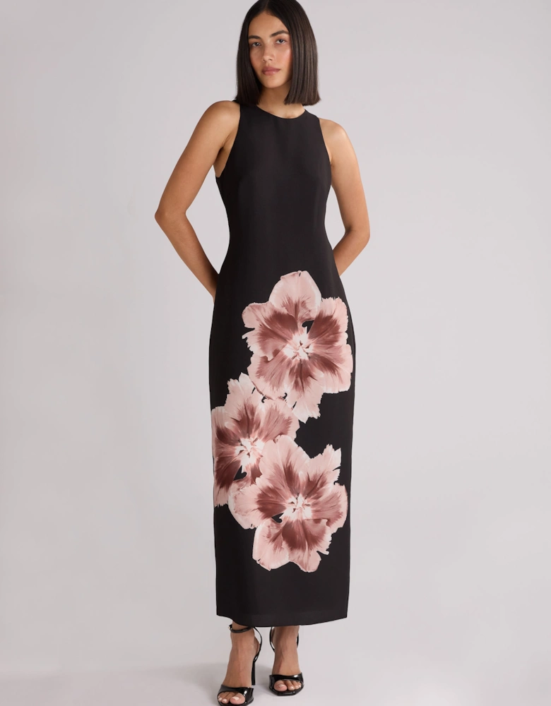Camilla Mono Floral Print Racer Dress