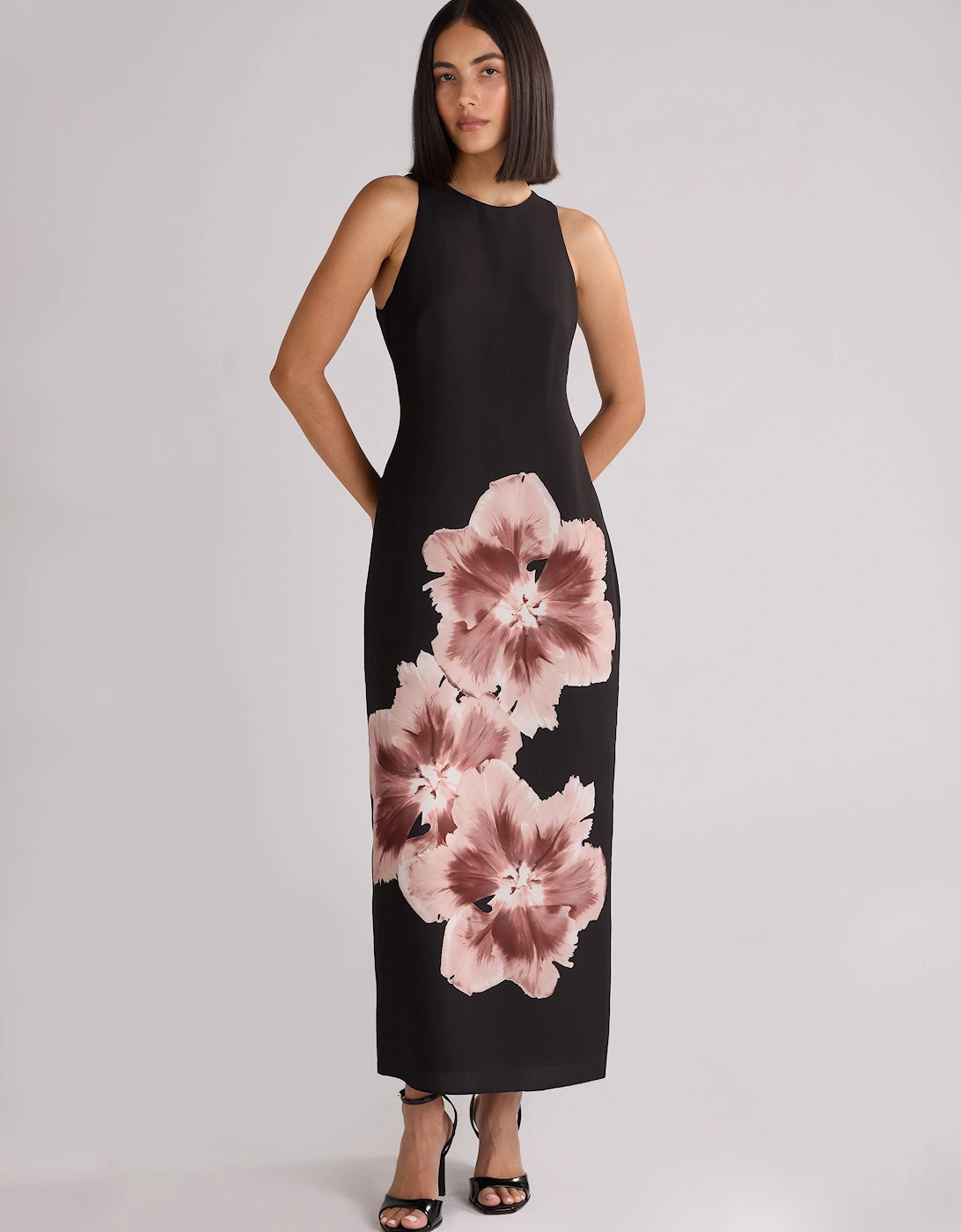 Camilla Mono Floral Print Racer Dress