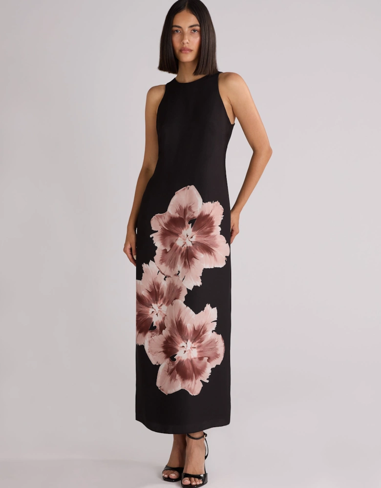 Camilla Mono Floral Print Racer Dress