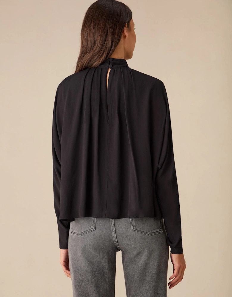Black Batwing Sleeve Blouse