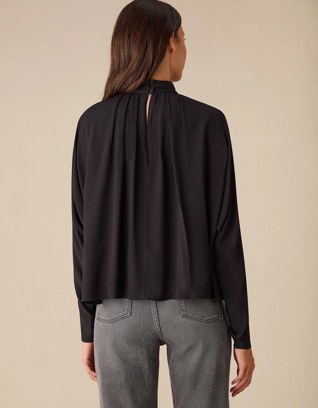 Black Batwing Sleeve Blouse