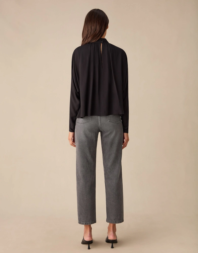 Black Batwing Sleeve Blouse