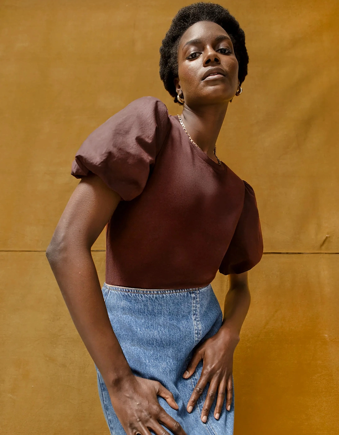 Chocolate Pure Cotton Puff Sleeve T-Shirt, 6 of 5