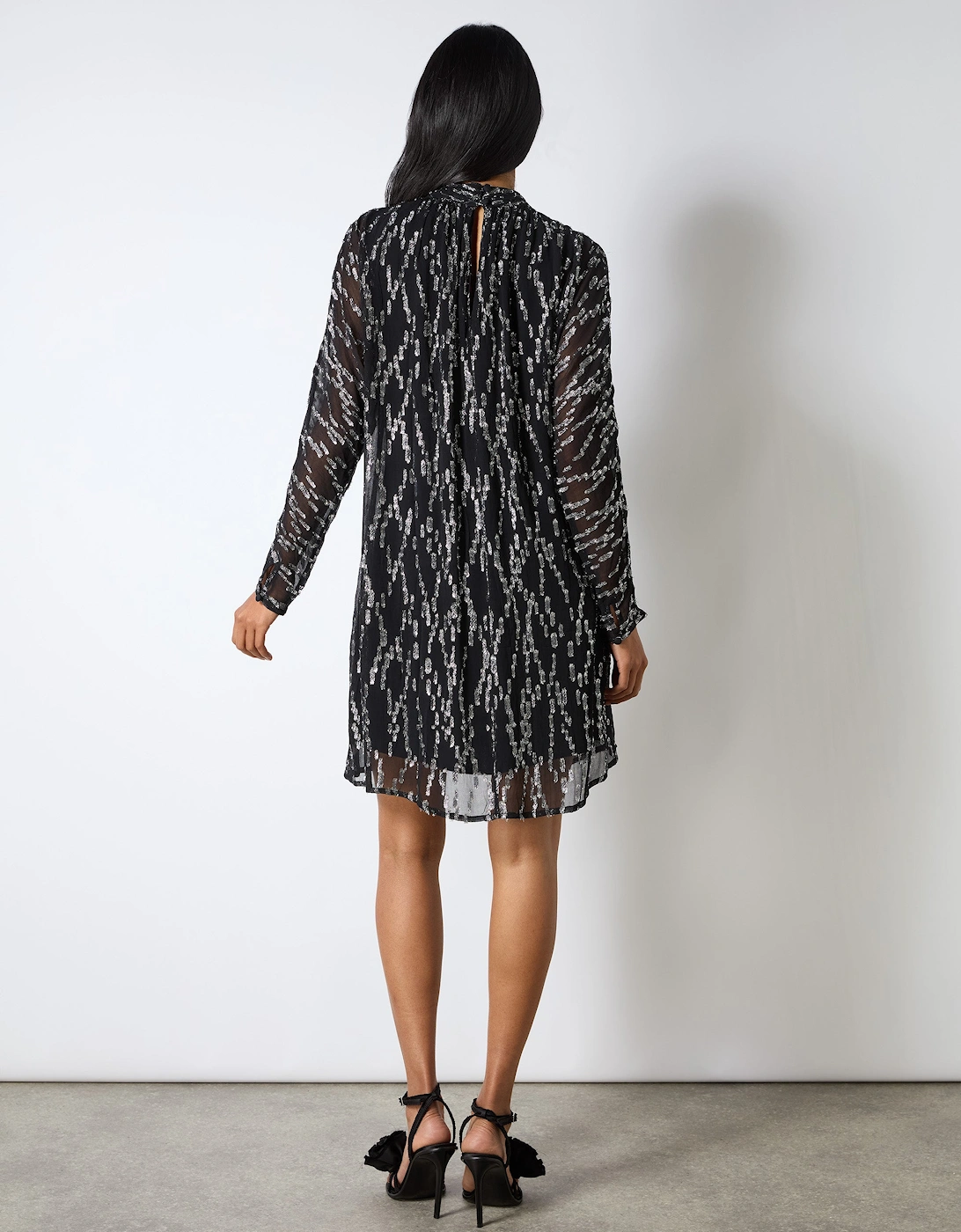 Petite Foil Keyhole Mini Dress