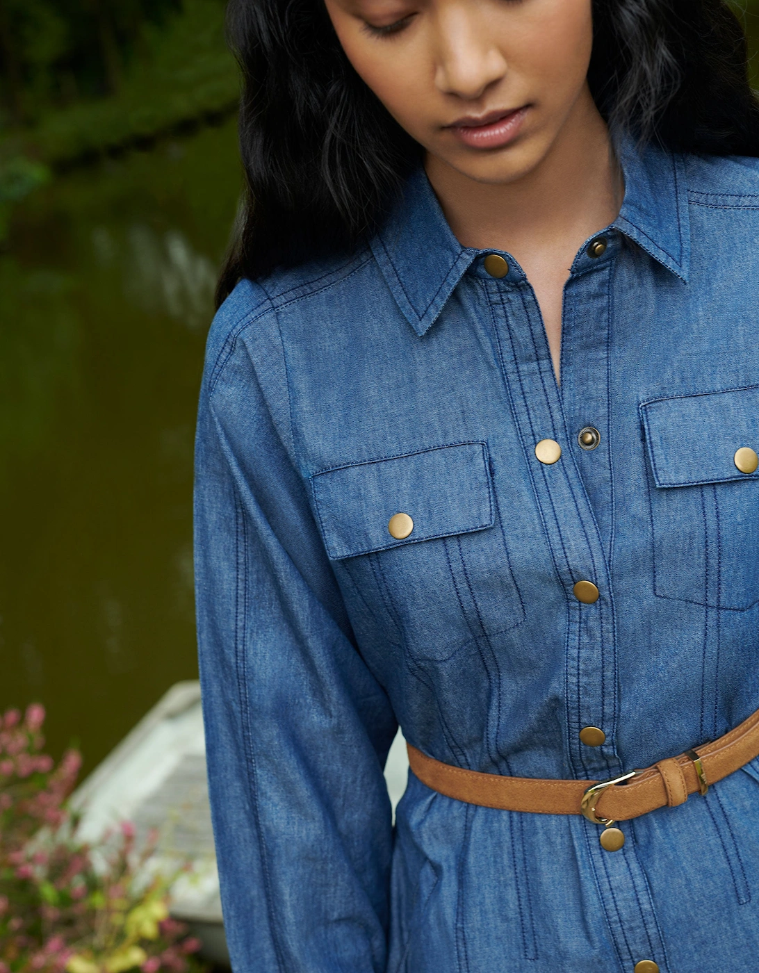 Long Sleeve Denim Shirt Dress