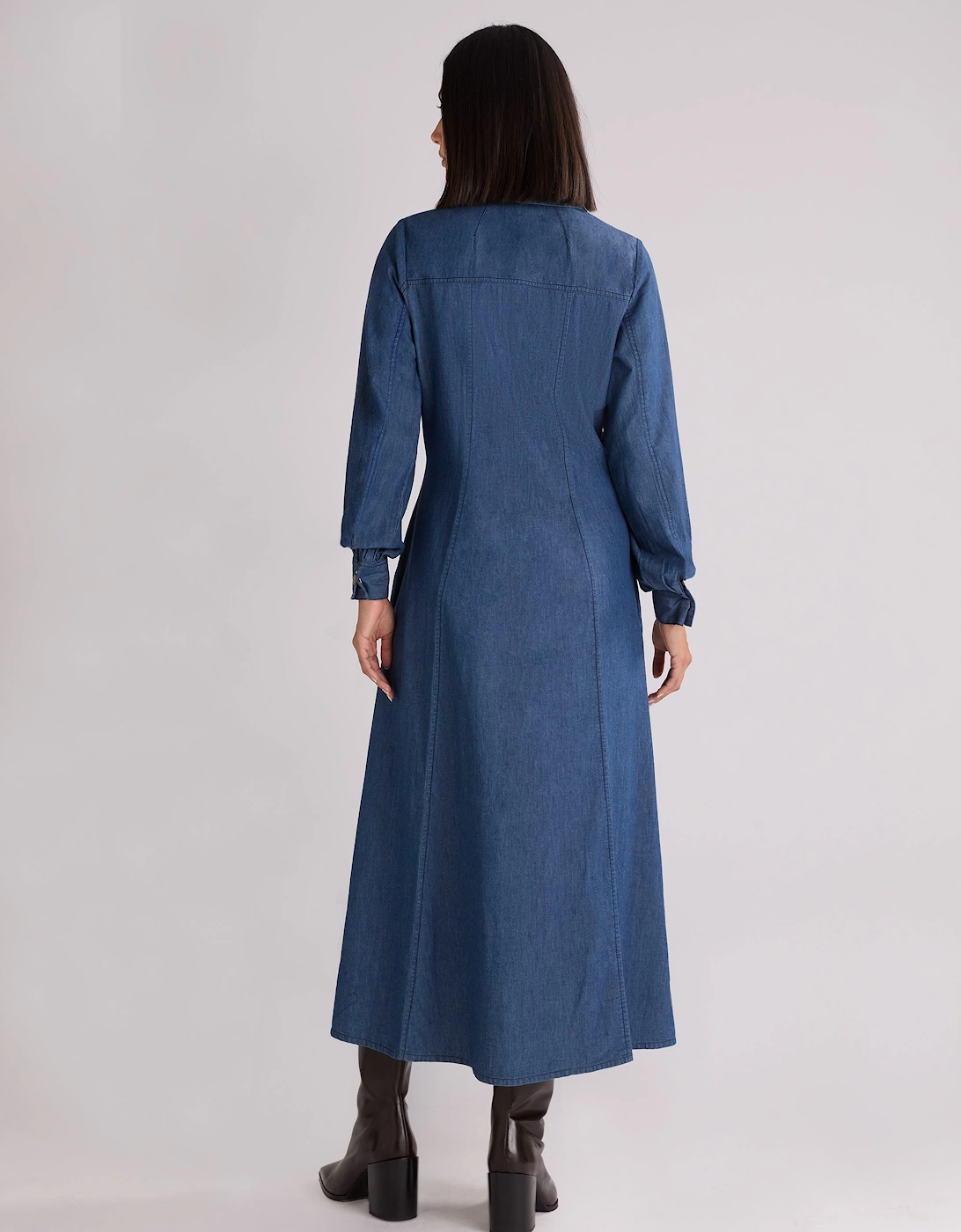 Long Sleeve Denim Shirt Dress