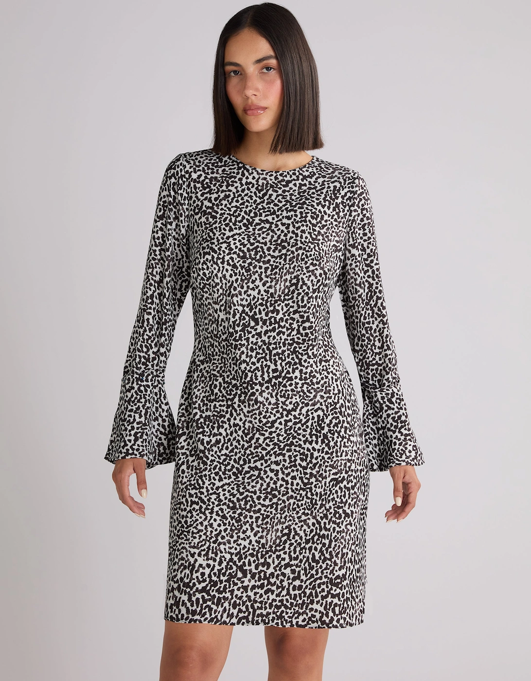 Petite Mono Dalmatian Print Mini Dress
