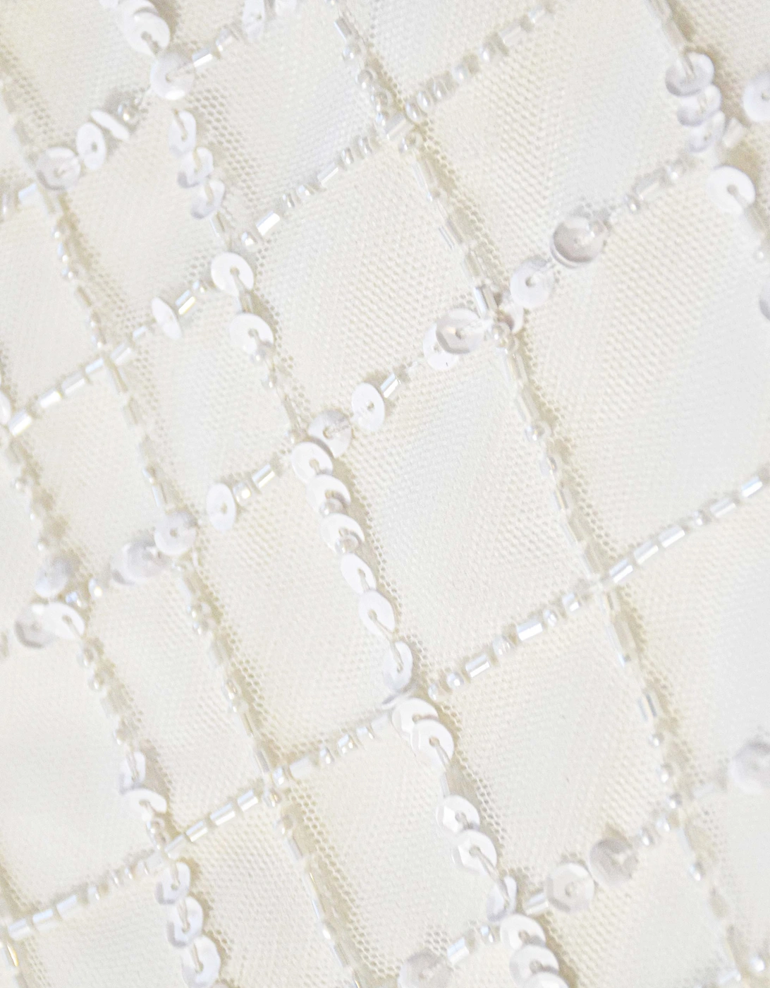 White One Shoulder Beaded Dress