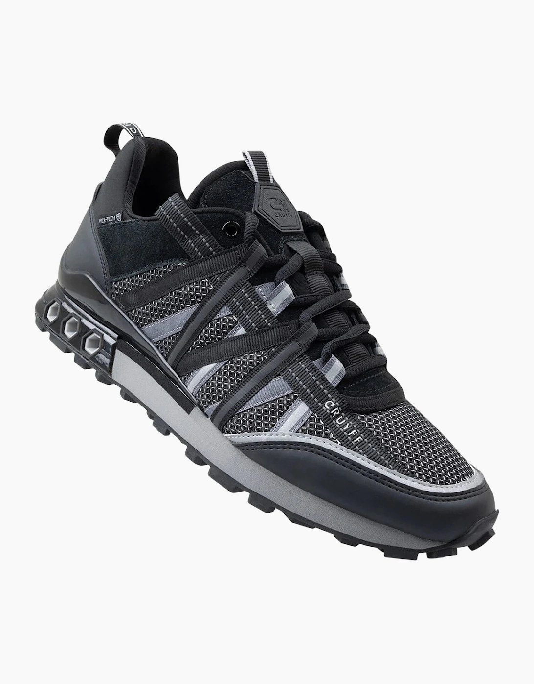 CRUYFF Mens Trainers Fearia Hex-Tech Lace Up black grey UK Size