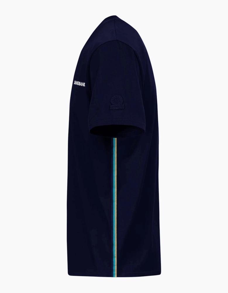 SANDBANKS SIDE STRIPE T-SHIRT NAVY
