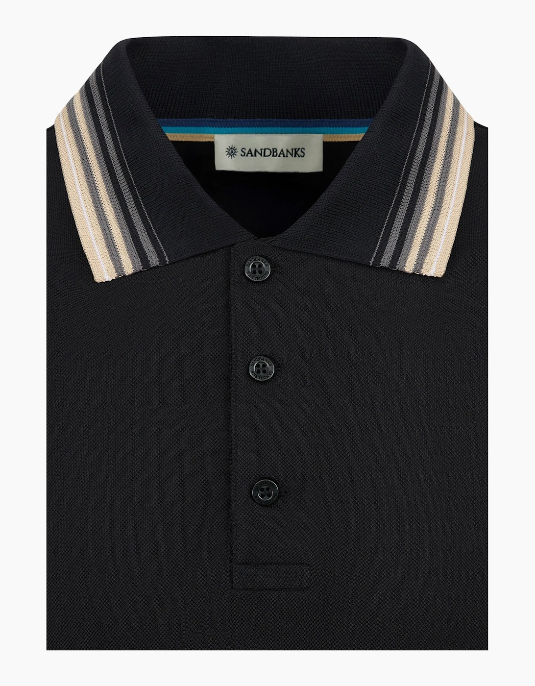 SANBANKS GRADIENT RIB POLO BLACK