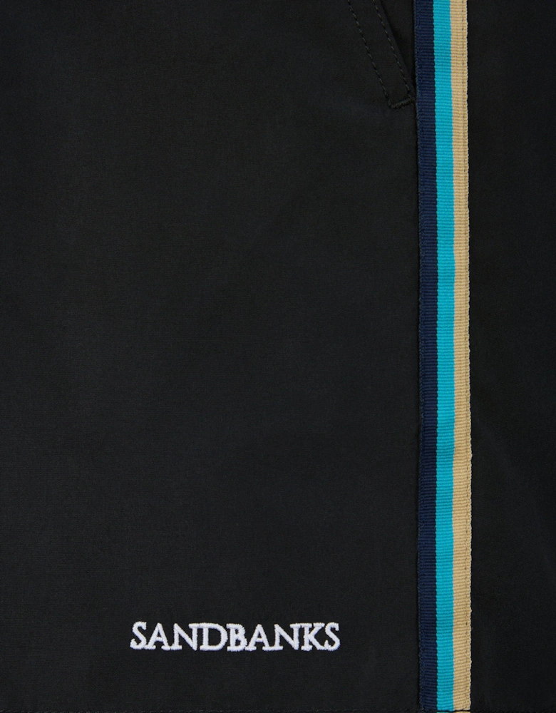 SANDBANKS SIDE STRIPE SWIM SHORT BLACK