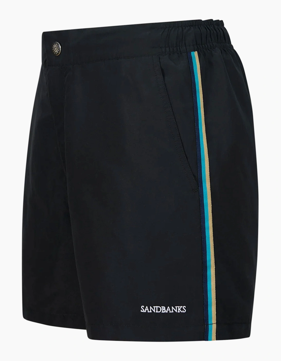 SANDBANKS SIDE STRIPE SWIM SHORT BLACK